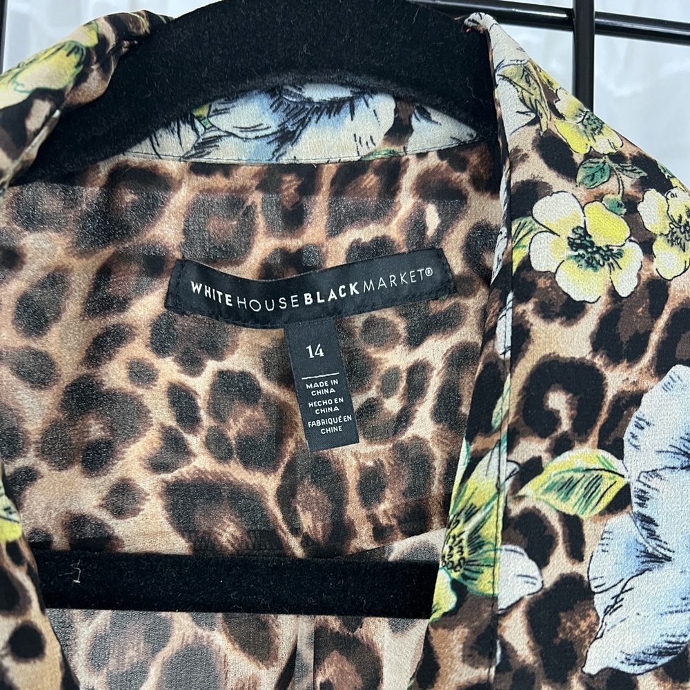 White House Black Market Leopard Print Long Sleeve Dress - Picture 2 of 14